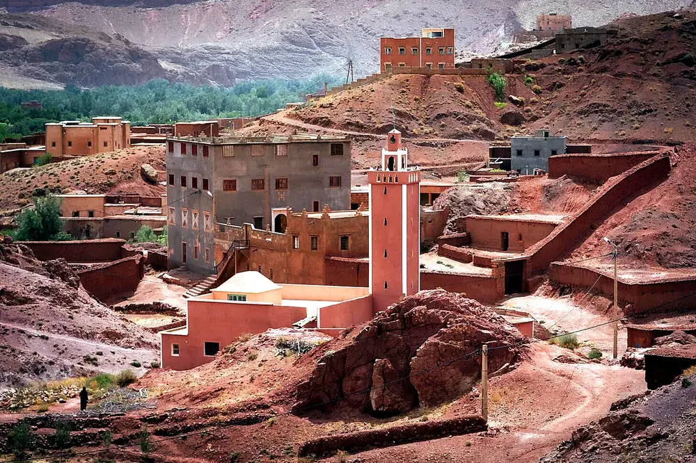 Panoramic view over Aït Ben Haddou from the hilltop