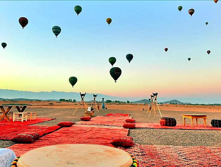 Traditional Moroccan breakfast after a Marrakech balloon flight