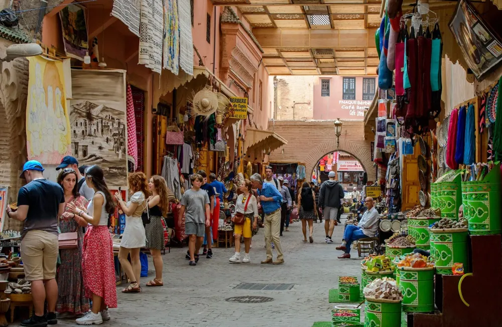 Souks of the Marrakech medina on a guided walking tour