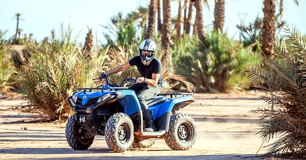 Quad biking through the Marrakech Palmeraie palm groves